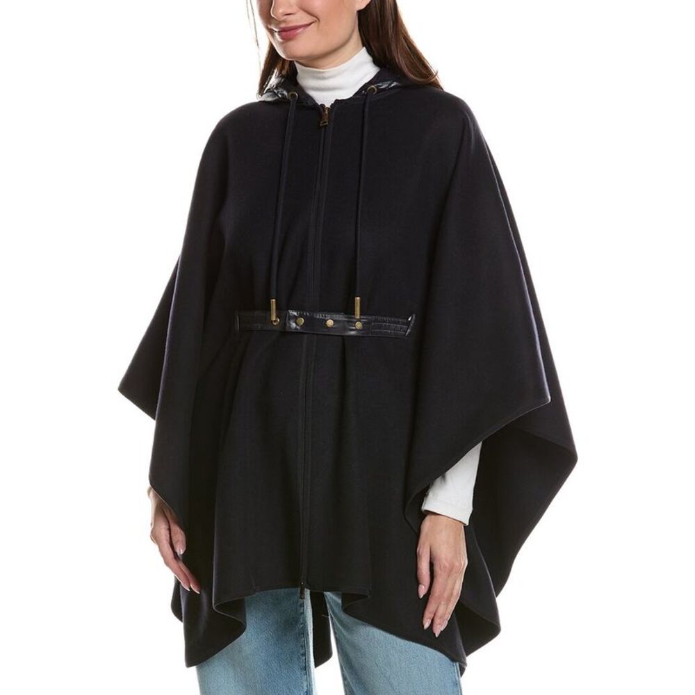 Moncler Wool Poncho, Blue